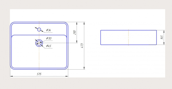 Раковина ASB-Woodline Олимп 570  25971